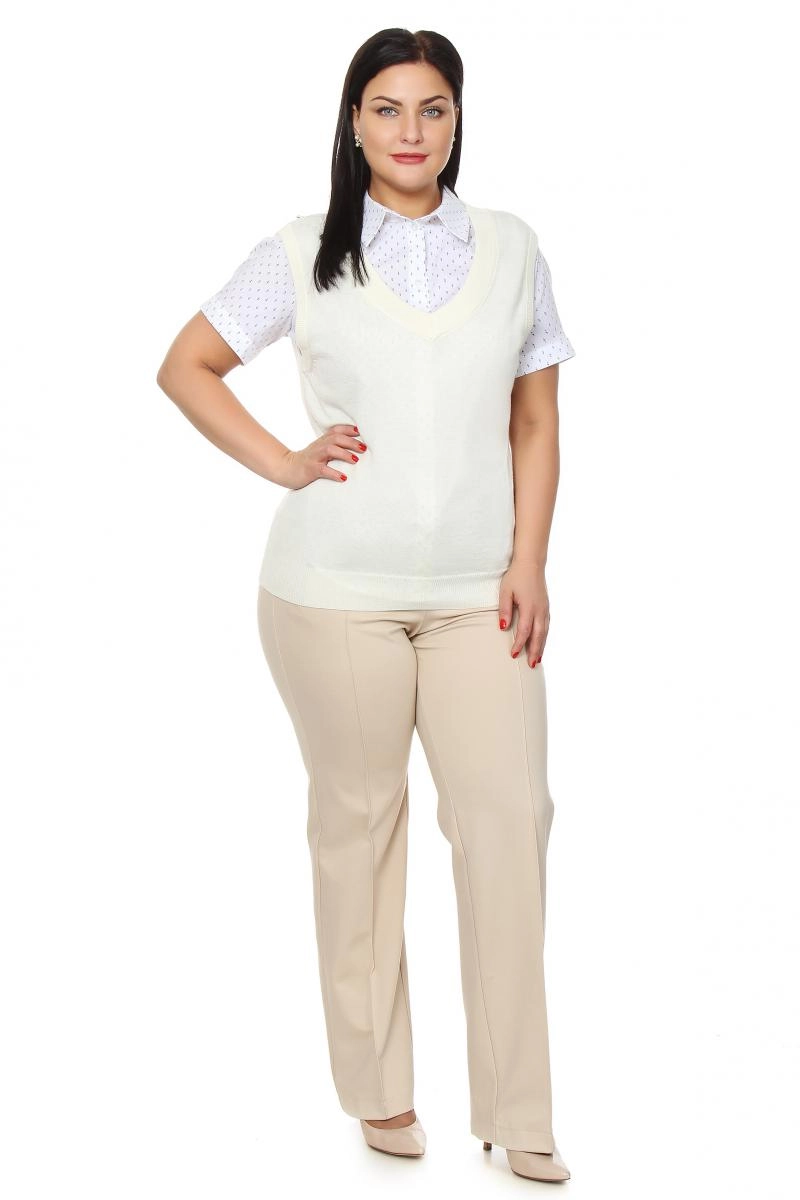 Жилет белый большого размера - артикул 10966 (белый)